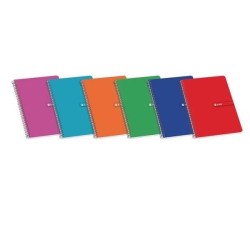 Cuaderno Enri - Espiral - Cartón - Folio - Horizontal - 80 hojas - 60 g - Colores surtidos