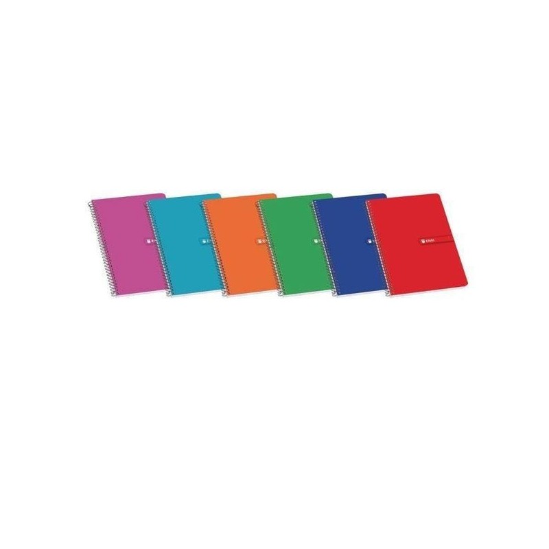 Cuaderno Enri - Espiral - Cartón - Folio - Horizontal - 80 hojas - 60 g - Colores surtidos