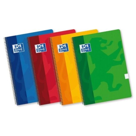 Cuaderno Oxford - Espiral - Cartón - Folio - 4x4 - 80 hojas - 90 g - Colores surtidos