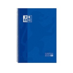 Cuaderno microperforado Oxford - Espiral - Cartón extra duro - A4+ - 5x5 - 4 taladros - 80 hojas - 90 g - Color azul