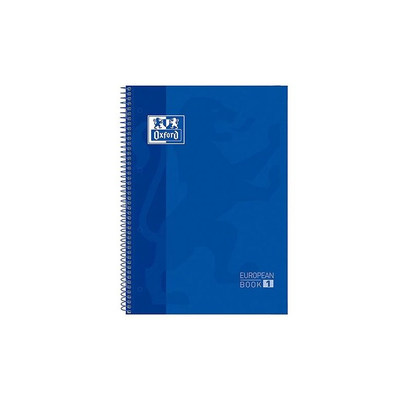 Cuaderno microperforado Oxford - Espiral - Cartón extra duro - A4+ - 5x5 - 4 taladros - 80 hojas - 90 g - Color azul