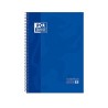 Cuaderno microperforado Oxford - Espiral - Cartón extra duro - A4+ - 5x5 - 4 taladros - 80 hojas - 90 g - Color azul