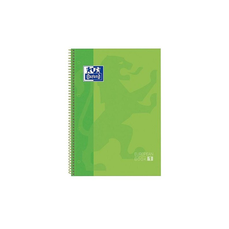 Cuaderno microperforado Oxford - Espiral - Cartón extra duro - A4+ - 5x5 - 4 taladros - 80 hojas - 90 g - Color verde Cuaderno microperforado Oxford - Espiral - Cartón extra duro - A4+ - 5x5 - 4 taladros - 80 hojas - 90 g - Color verde