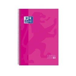 Cuaderno microperforado Oxford - Espiral - Cartón extra duro - A4 - 5x5 - 80 hojas - 90 g - Color fucsia