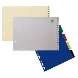 Índice alfabético A-Z Elba - 2 taladros - Cartulina - Cuarto apaisado - Color beige