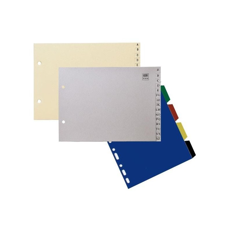 Índice alfabético A-Z Elba - 2 taladros - Cartulina - Cuarto apaisado - Color beige Índice alfabético A-Z Elba - 2 taladros - Cartulina - Cuarto apaisado - Color beige