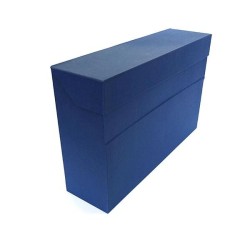 Caja de transferencias Elba - Cartón forrado - Folio apaisado - Lomo 100 mm - Color azul
