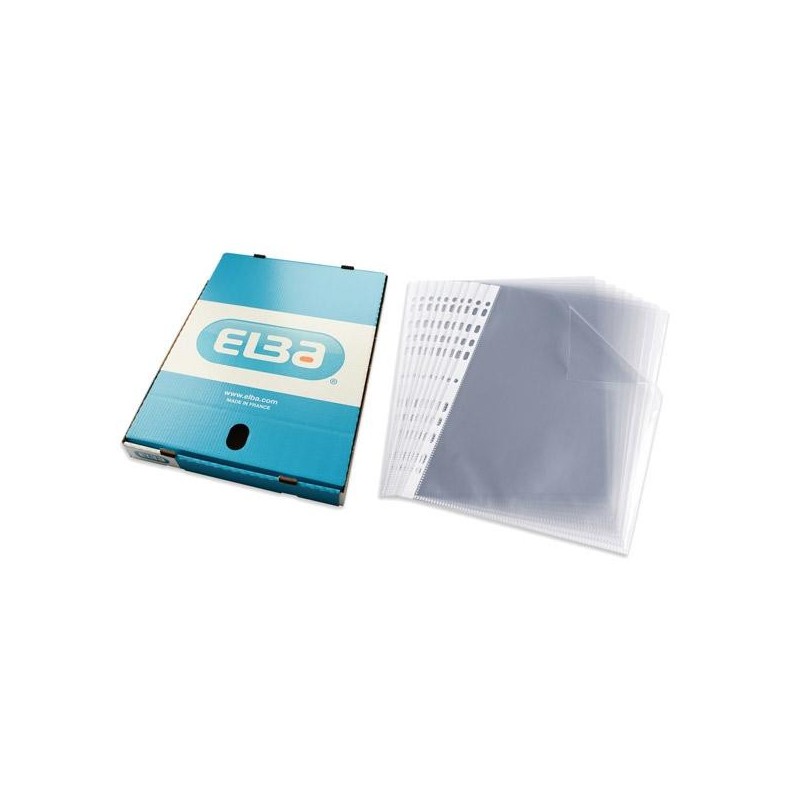 Funda porta documentos Elba - Multitaladro - PP - 90 micras - Piel de naranja - Folio - Caja 100 ud