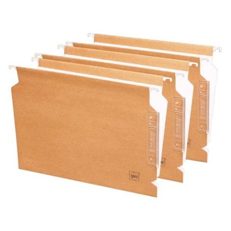 Carpeta colgante Gio - Visor lateral - Kraft bicolor - Varilla metálica - A4 - Lomo en V (PACK INDIVISIBLE DE 25 UNIDADES)