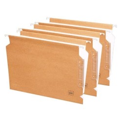 Carpeta colgante Gio - Visor lateral - Kraft bicolor - Varilla metálica - Folio - Lomo en V (PACK INDIVISIBLE DE 25 UNIDADES)