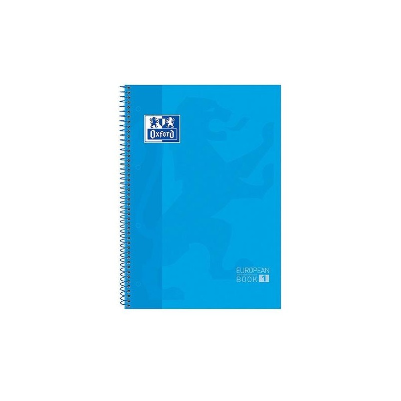 Cuaderno microperforado Oxford - Espiral - Cartón extra duro - A4+ - 5x5 - 4 taladros - 80 hojas - 90 g - Color turquesa