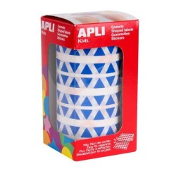 Gomets triangulares Apli - 10,5 x 10,5 x 10,5 mm - Color azul - Rollo 6136 ud