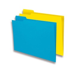 Subcarpeta con pestaña Gio - Folio - 250 g - Color amarillo caña - Pestaña izquierda (PACK INDIVISIBLE DE 50 UNIDADES)