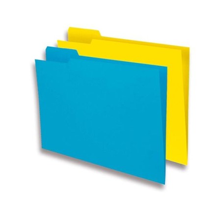 Subcarpeta con pestaña Gio - Folio - 250 g - Color amarillo caña - Pestaña izquierda (PACK INDIVISIBLE DE 50 UNIDADES)
