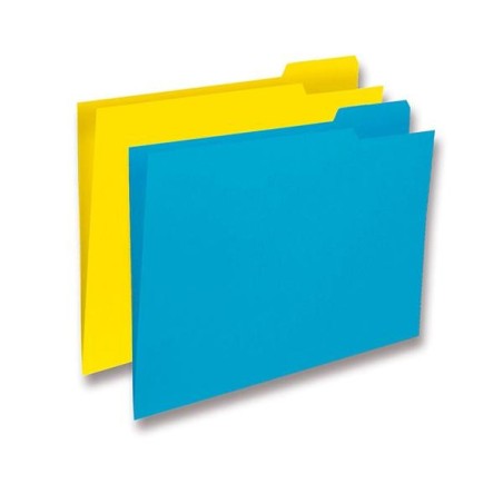 Subcarpeta con pestaña Gio - Folio - 250 g - Color amarillo caña - Pestaña derecha (PACK INDIVISIBLE DE 50 UNIDADES)