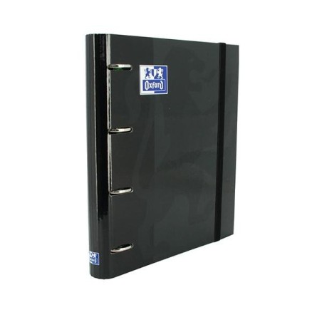 Carpeta de anillas Oxford EuropeanBinder - 4 anillas x 35 mm - A4+ - Color negro - Incluye recambio 100 hojas