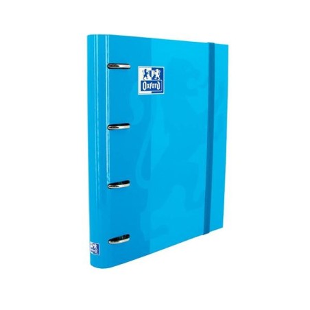 Carpeta de anillas Oxford EuropeanBinder - 4 anillas x 35 mm - A4+ - Color turquesa - Incluye recambio 100 hojas