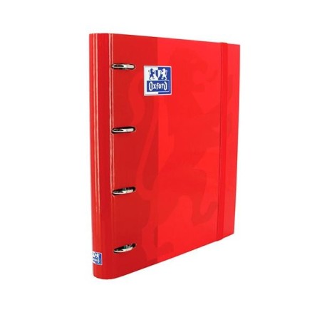 Carpeta de anillas Oxford EuropeanBinder - 4 anillas x 35 mm - A4+ - Color rojo - Incluye recambio 100 hojas