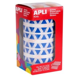 Gomets triangulares Apli - 10,5 x 10,5 x 10,5 mm - Color verde - Rollo 6136 ud