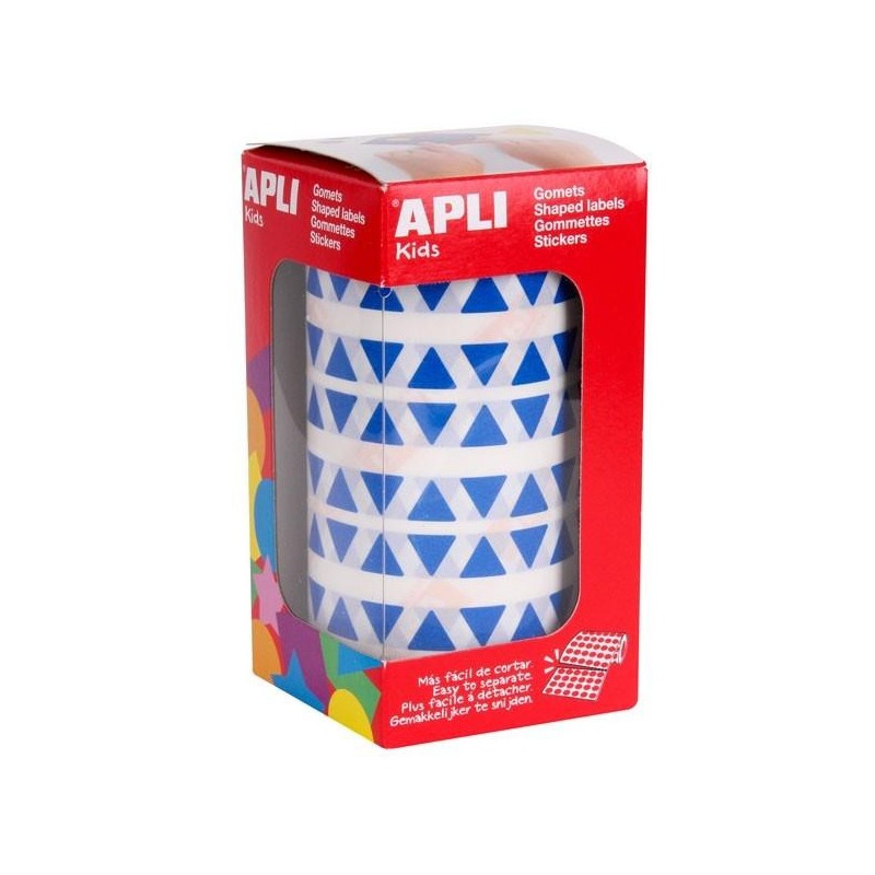 Gomets triangulares Apli - 10,5 x 10,5 x 10,5 mm - Color verde - Rollo 6136 ud