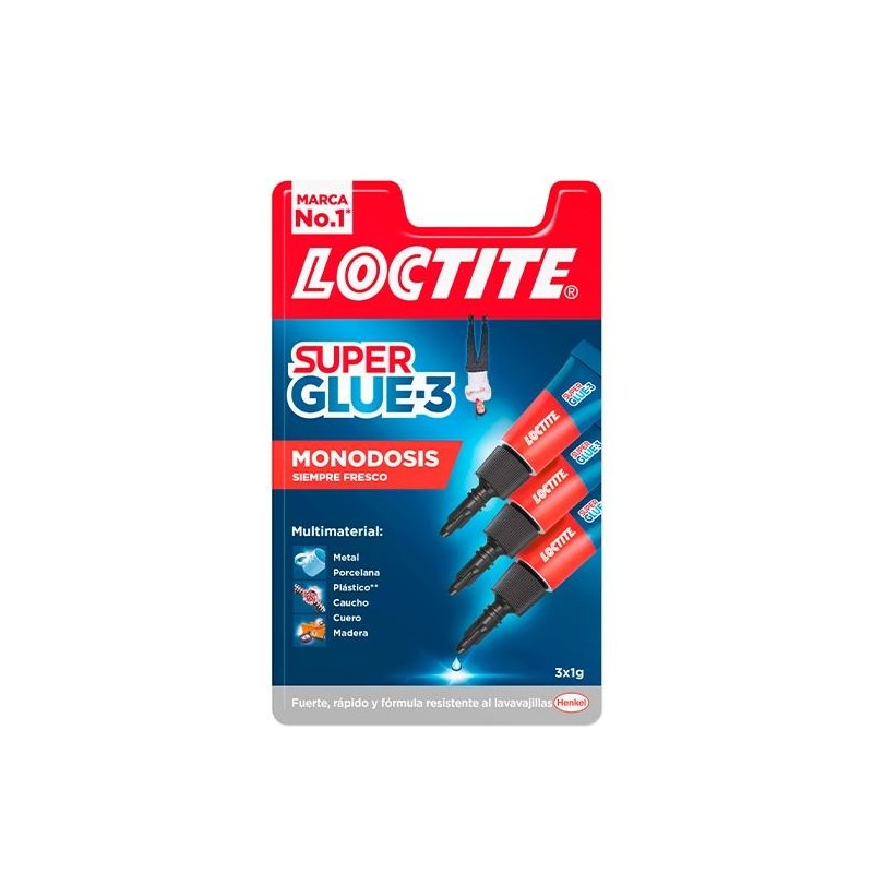 Tubo pegamento Loctite Super Glue 3 Original - 3 x 1 g