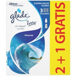 Ambientador difusor Glade 2 recambios + 1 gratis - Marine - 10 ml