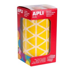 Gomets triangulares Apli - 20 x 20 x 20 mm - Color amarillo - Rollo 2832 ud