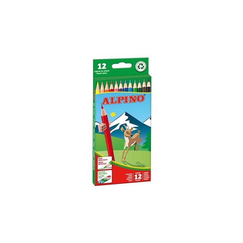 Lápiz de color Alpino - 3 mm - Colores surtidos - Estuche 12 ud Lápiz de color Alpino - 3 mm - Colores surtidos - Estuche 12 ud