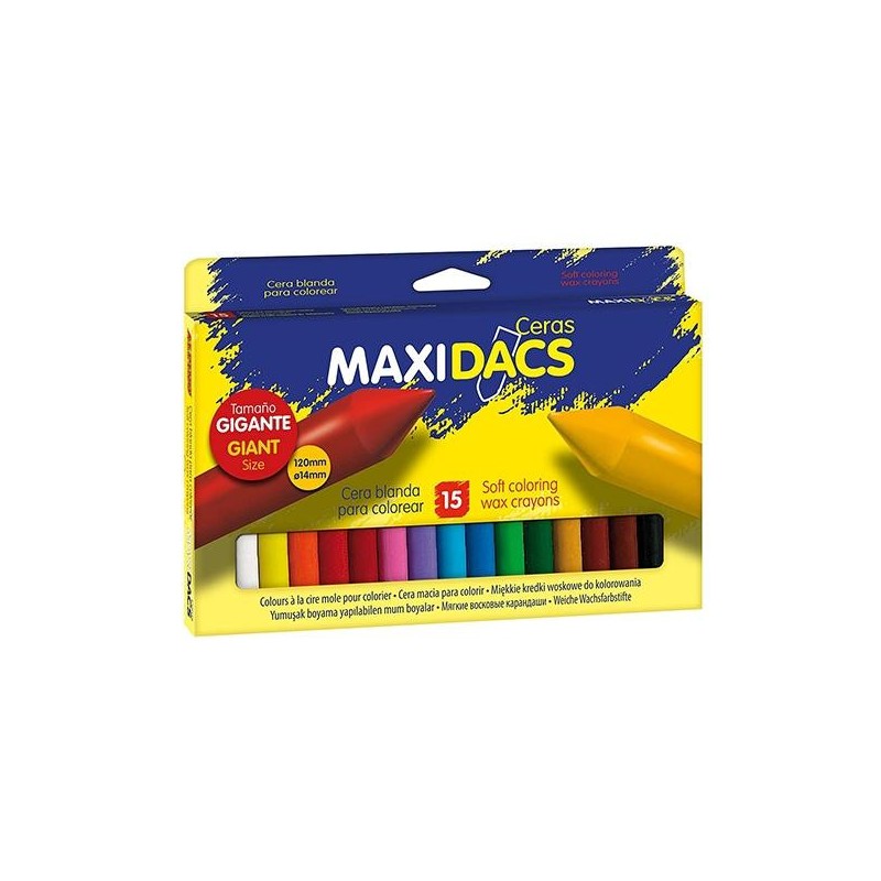 Ceras blandas Maxi Dacs - Colores surtidos - Estuche 15 ud Ceras blandas Maxi Dacs - Colores surtidos - Estuche 15 ud