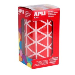 Gomets triangulares Apli - 20 x 20 x 20 mm - Color rojo - Rollo 2832 ud