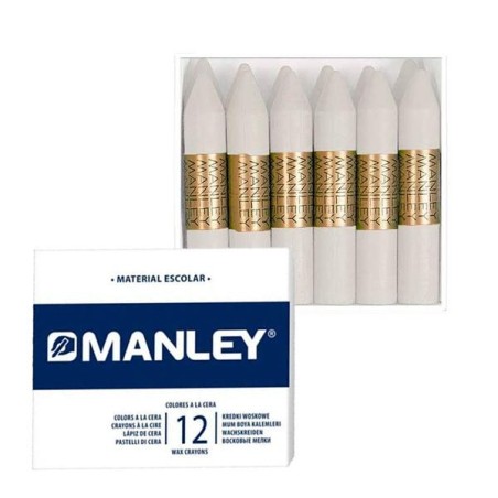 Ceras blandas Manley - Color blanco - Caja 12 ud
