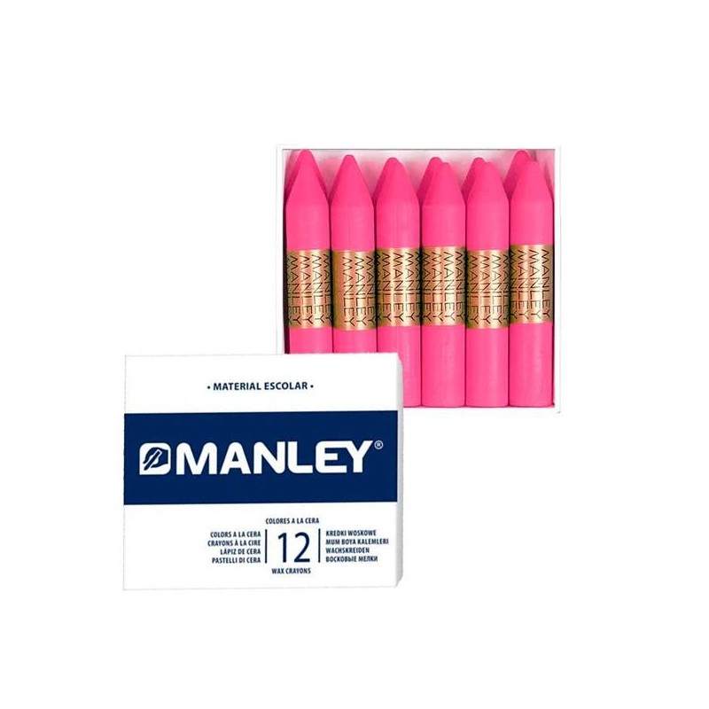 Ceras blandas Manley - Color rosa - Caja 12 ud Ceras blandas Manley - Color rosa - Caja 12 ud