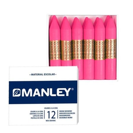 Ceras blandas Manley - Color rosa - Caja 12 ud