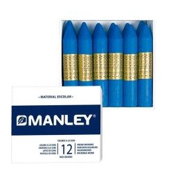 Ceras blandas Manley - Color azul celeste - Caja 12 ud