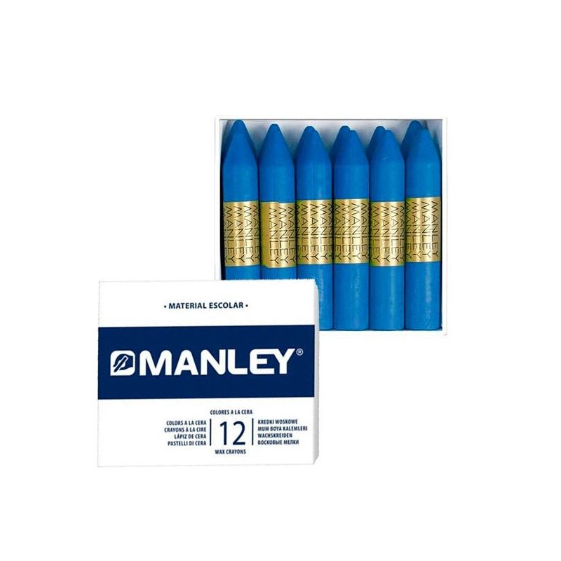 Ceras blandas Manley - Color azul celeste - Caja 12 ud Ceras blandas Manley - Color azul celeste - Caja 12 ud