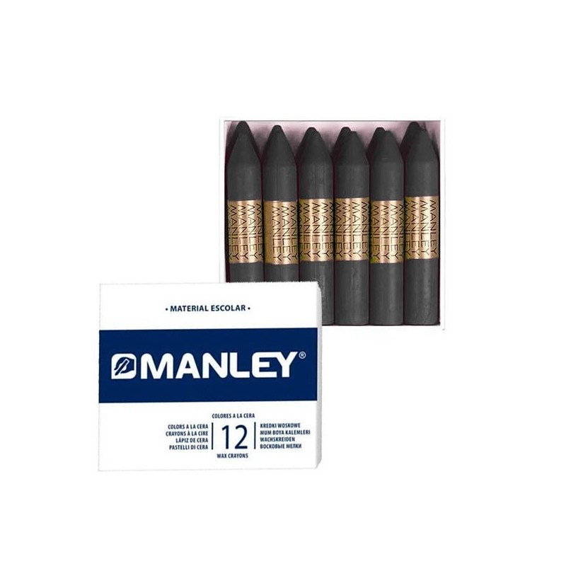 Ceras blandas Manley - Color negro - Caja 12 ud Ceras blandas Manley - Color negro - Caja 12 ud
