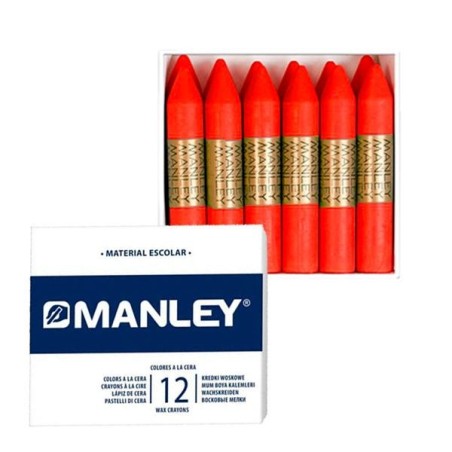 Ceras blandas Manley - Color rojo - Caja 12 ud