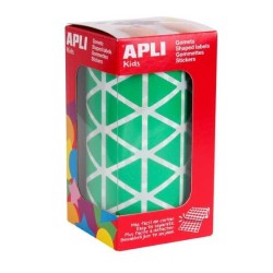 Gomets triangulares Apli - 20 x 20 x 20 mm - Color verde - Rollo 2832 ud