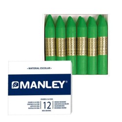 Ceras blandas Manley - Color verde intenso - Caja 12 ud