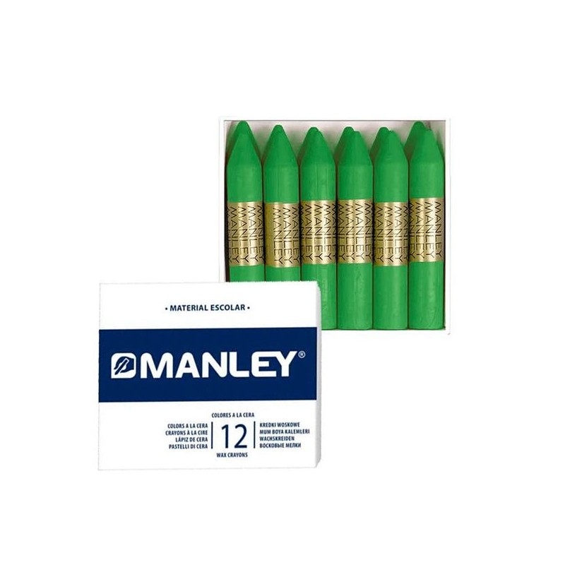 Ceras blandas Manley - Color verde intenso - Caja 12 ud