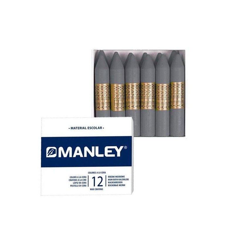 Ceras blandas Manley - Color gris - Caja 12 ud Ceras blandas Manley - Color gris - Caja 12 ud