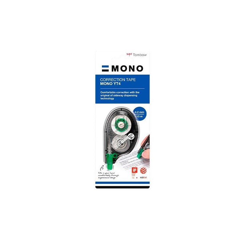 Cinta correctora Tombow Mono CT-YT2 - Lateral - 4,2 mm x 10 m - Blister