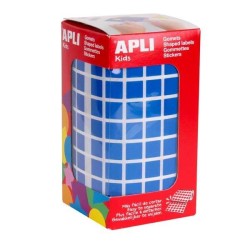 Gomets cuadrados Apli - 10 x 10 mm - Color azul - Rollo 6372 ud