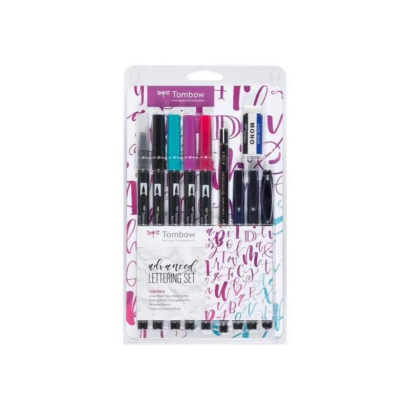 Rotulador Tombow Set de Lettering - Punta 0,8 mm y 10 mm - Estuche Set Advance Rotulador Tombow Set de Lettering - Punta 0,8 mm y 10 mm - Estuche Set Advance