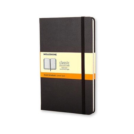 Cuaderno Moleskine Classic Large - Cosido - Tapa dura - 13 x 21 cm - Horizontal - 240 páginas - 70 g - Color negro