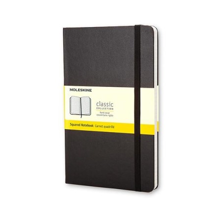 Cuaderno Moleskine Classic Large - Cosido - Tapa dura - 13 x 21 cm - 5x5 - 240 páginas - 70 g - Color negro