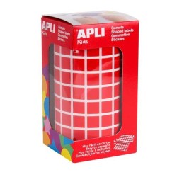 Gomets cuadrados Apli - 10 x 10 mm - Color rojo - Rollo 6372 ud