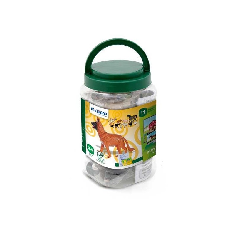 Animales de la granja Miniland - + 3 años - Bote 11 figuras