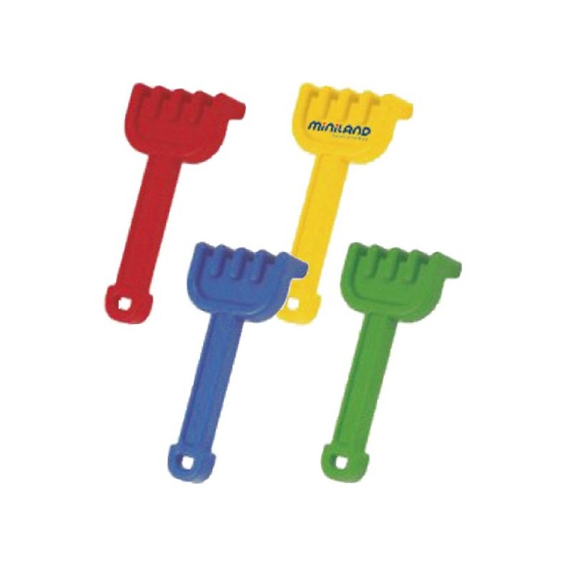 Rastrillo Miniland - Plástico - 24 cm - Colores surtidos - Pack 4 ud