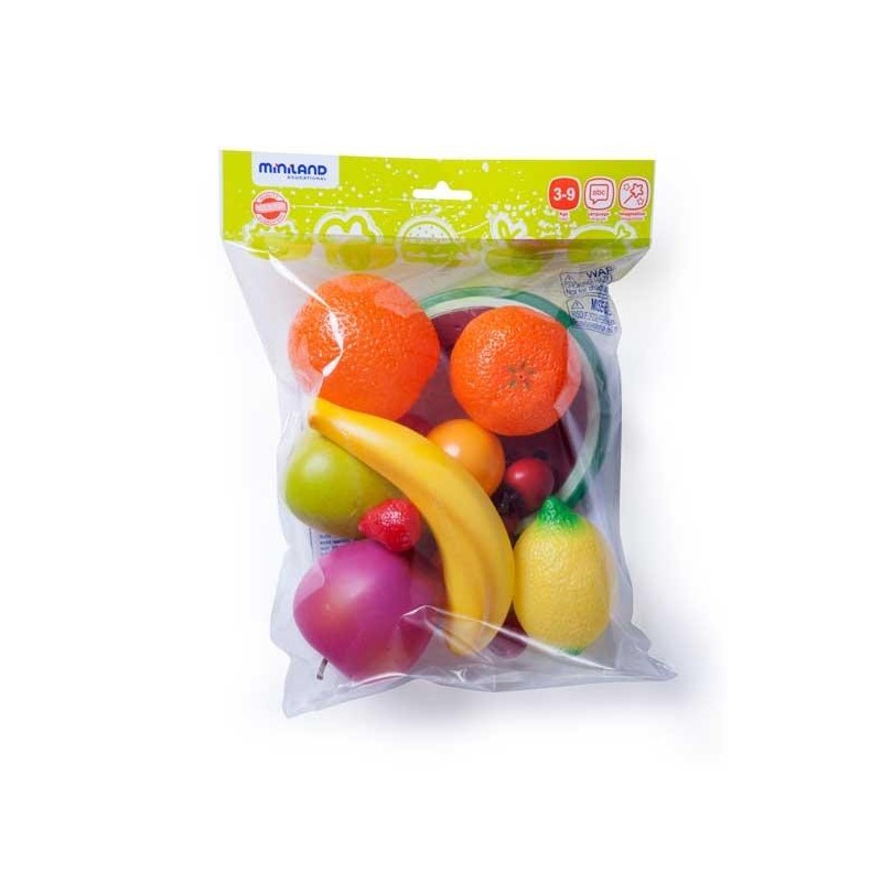 Frutas Miniland - Escala real 1:1 - + 3 años - Bolsa 15 ud